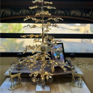 Pottery Barn Brass Merry Reindeer SET OF 2 SMALL DEER (LAST ONE)